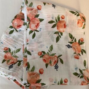 Chic Floral Muslin Baby Blanket